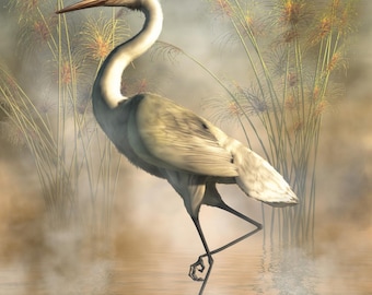 Reiher, Vogel thematischer Kunstdruck