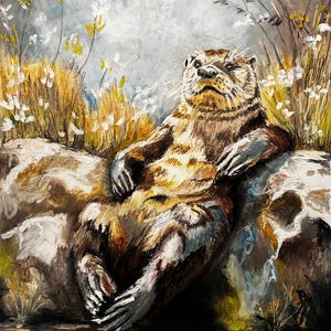 Trono del Re Lontra - Stampa artistica di fauna selvatica