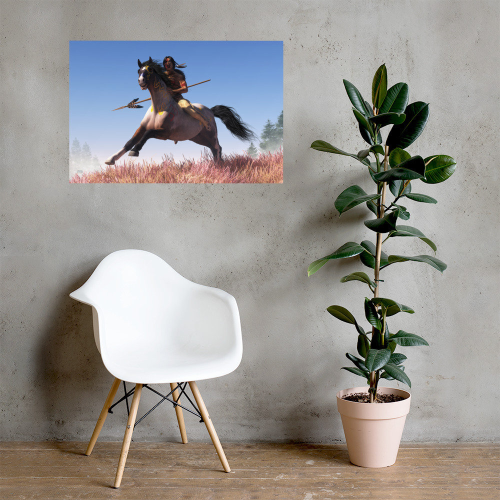 戦争への騎馬戦、ネイティブアメリカンのワイルドウェストアートプリント - Etsy 日本, image size:1000x1000