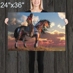 Warrior and War Horse, Native American Wild West Print - Etsy