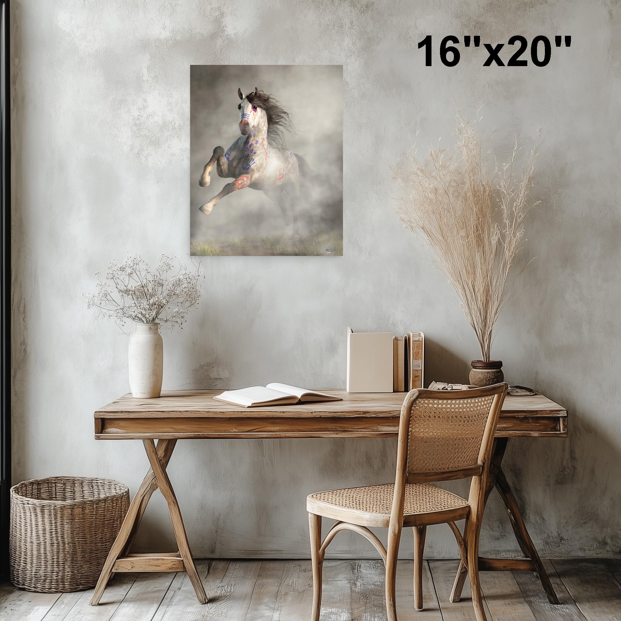 軍馬突撃 - 戦闘ペイントを施したネイティブアメリカンインディアンのポニー - アートプリント - Etsy 日本, image size:2048x2048