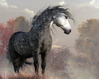 Percheron, Pferdemotiv Kunstdruck