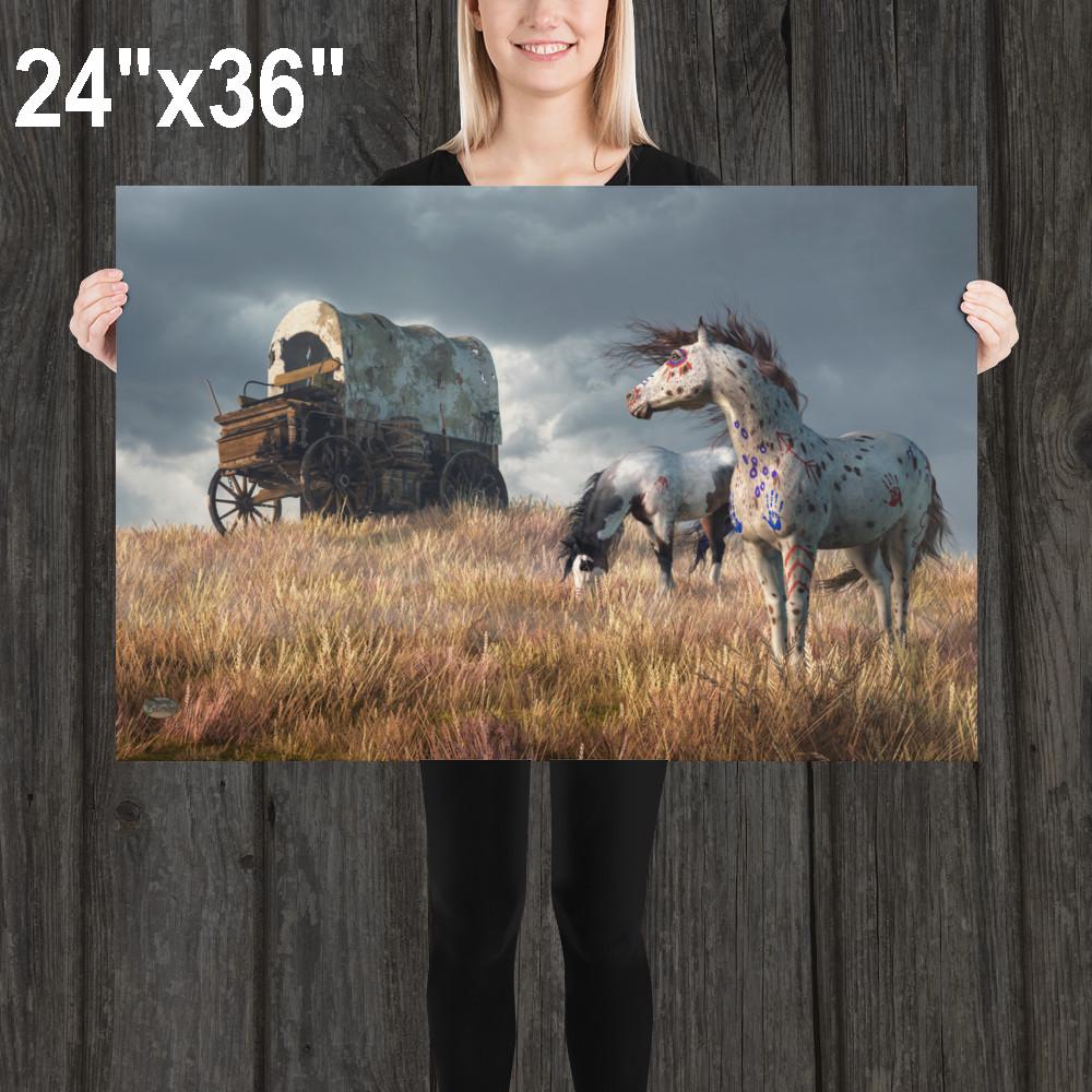決して到着しなかった人々、決して戻らなかった人々 ― ワイルドウェストネイティブアメリカン軍馬アートプリント - Etsy 日本, image size:1000x1000