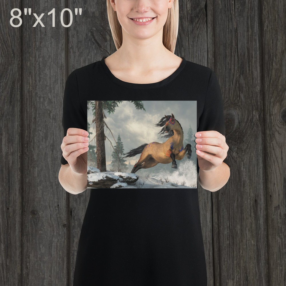 バックスキンの軍馬 - プリント - ネイティブアメリカンの馬の壁アート - Etsy 日本, image size:1000x1000