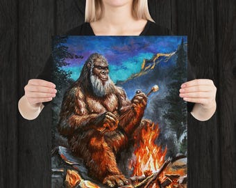 Grandpa Bigfoot- Humorous Sasquatch Wall Art Print by Artist