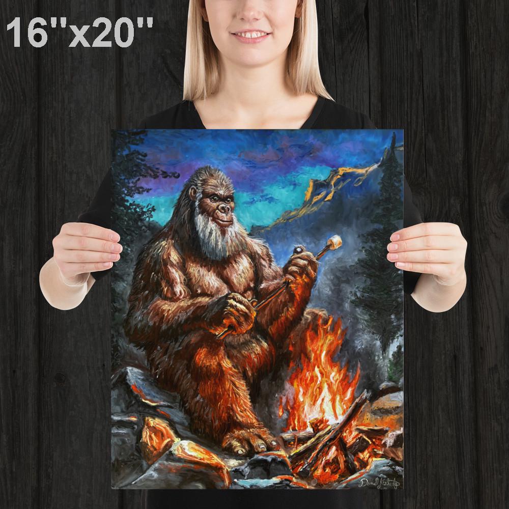Grandpa Bigfoot- Humorous Sasquatch Wall Art Print by Artist