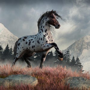 Wild Appaloosa - Amerikanisches Wild West Appaloosa Pferde Poster auf Luster Papier