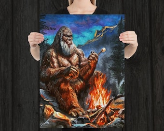 Grandpa Bigfoot- Humorous Sasquatch Wall Art Print by Artist
