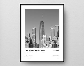 One World Trade Center Poster Wall Art Print Home Decor New York City Architecture Print Gift Travel Poster | mv-1wtc-gp4tx1-vps