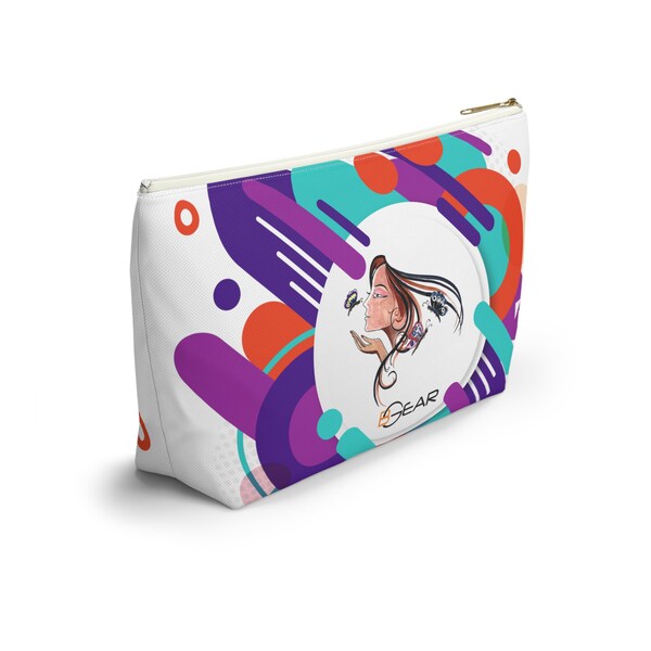 Pochette d'accessoires portable avec fermeture à glissière pour le maquillage et les articles de toilette Organisateur de sac à cosmétiques à fond en T, cadeau pour fille et femme