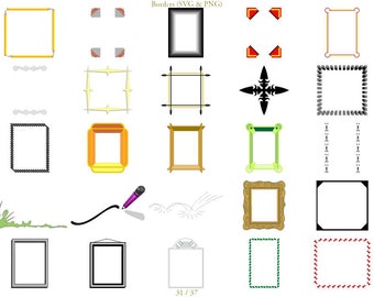 175 Borders #4 Bundel PNG en SVG voor Makers, Designers, Crafters, Artists