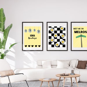 Iowa City Posters, Iowa Hawkeyes Set of 3, DIGITAL DOWNLOAD, Trendy Gallery Wall Set, Dorm Decor