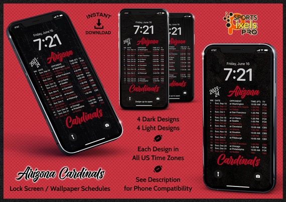 2023-24 Arizona Cardinals Wallpaper Lock Screen Schedule 