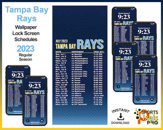 Buy 2023 Tampa Bay Rays Wallpaper Lock Screen Schedule for Apple Online in  India 