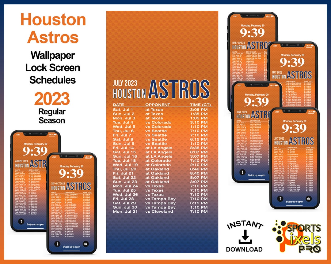 2023 Houston Astros Wallpaper Lock Screen Schedule for Apple Etsy