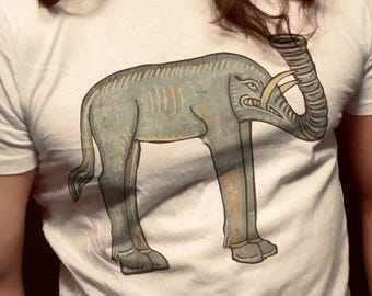 Medieval Elephant Shirt - Weird Bestiary Art from Der Naturen Bloeme
