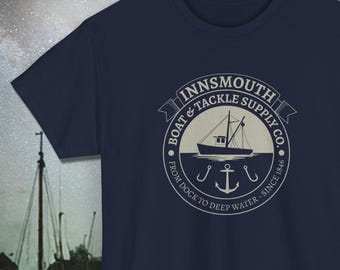 Innsmouth Boat & Tackle Supply Co. T-Shirt Lovecraft Inspired Nautical Horror Design