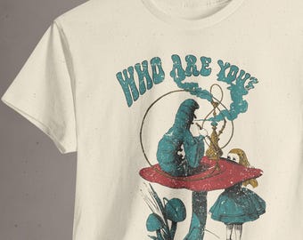 Alice Caterpillar Shirt - Who Are You? - Psychedelic Alice in Wonderland Tee