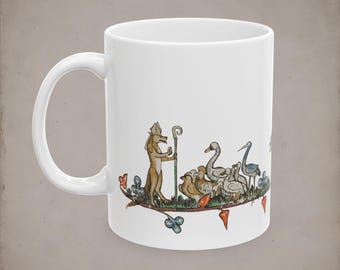 Reynard the Fox Mug - Medieval Marginalia & Manuscript Art Coffee Cup