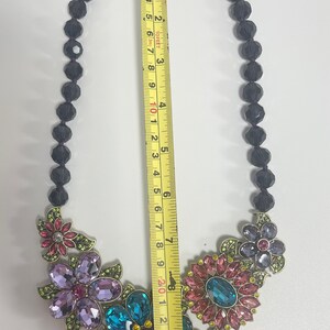 Heidi Dause Glorious Garden Floral Rhinestone Statement Necklace - Etsy