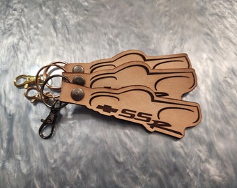 Leather SSR Laser Cut Keychain