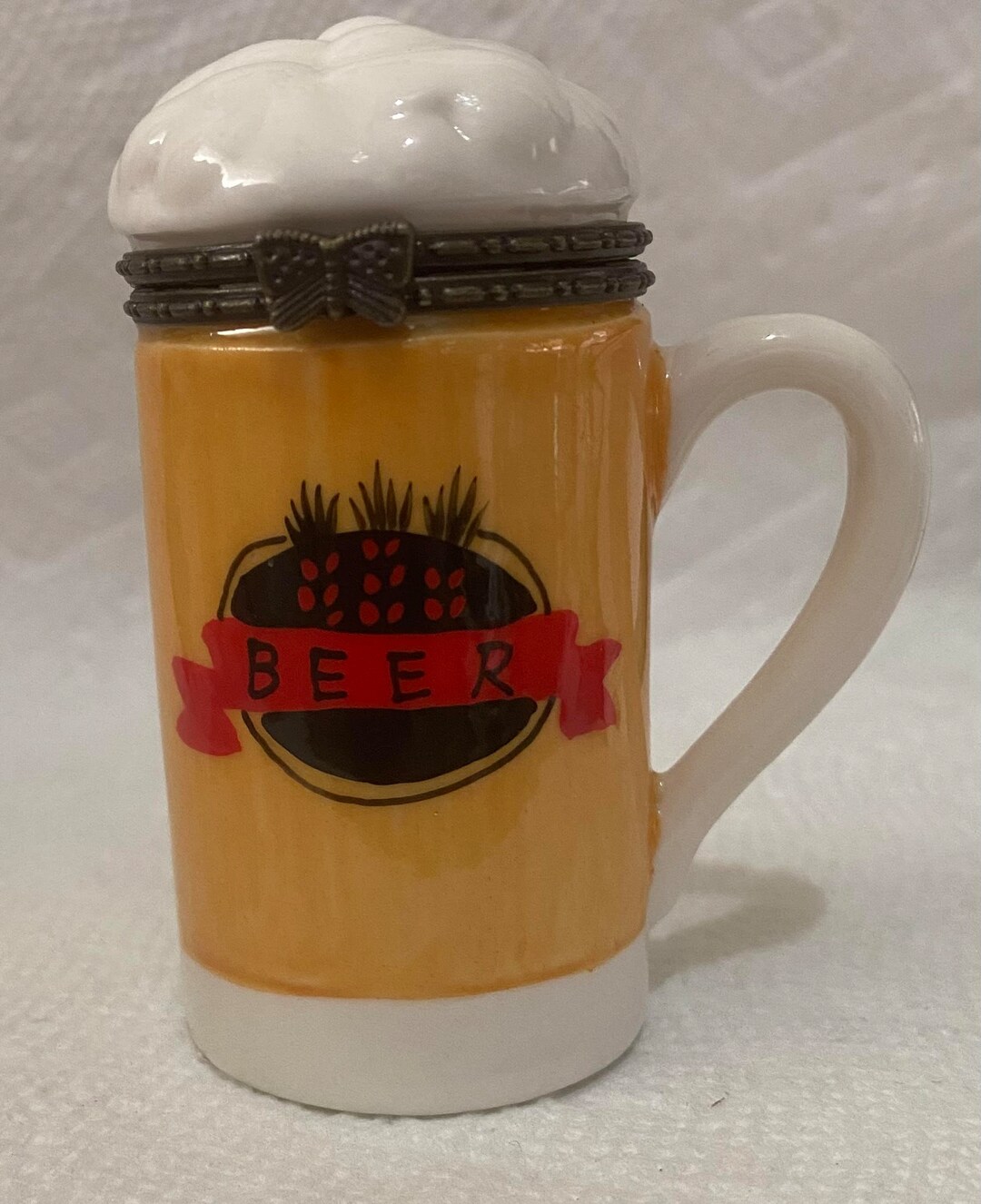 Tall Beer Mug Porcelain Hinged Box Etsy