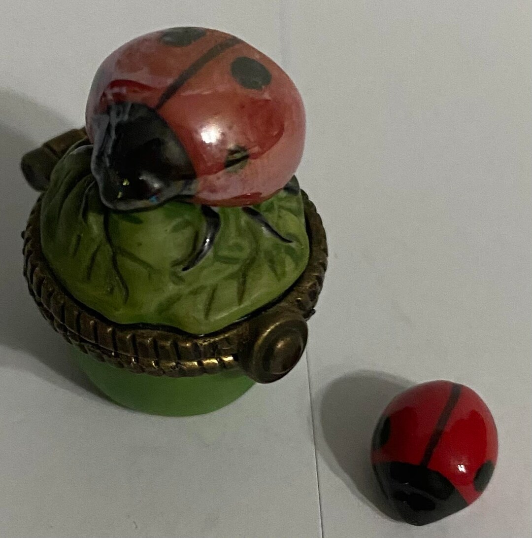 Ladybug With Ladybug Trinket Porcelain Hinged Box Midwest PHB From the ...