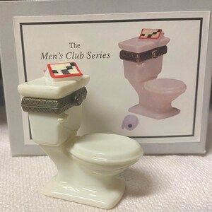 Toilet with Roll Paper Trinket Porcelain Hinged Box Hard to Find Midwest PHB  New in Box