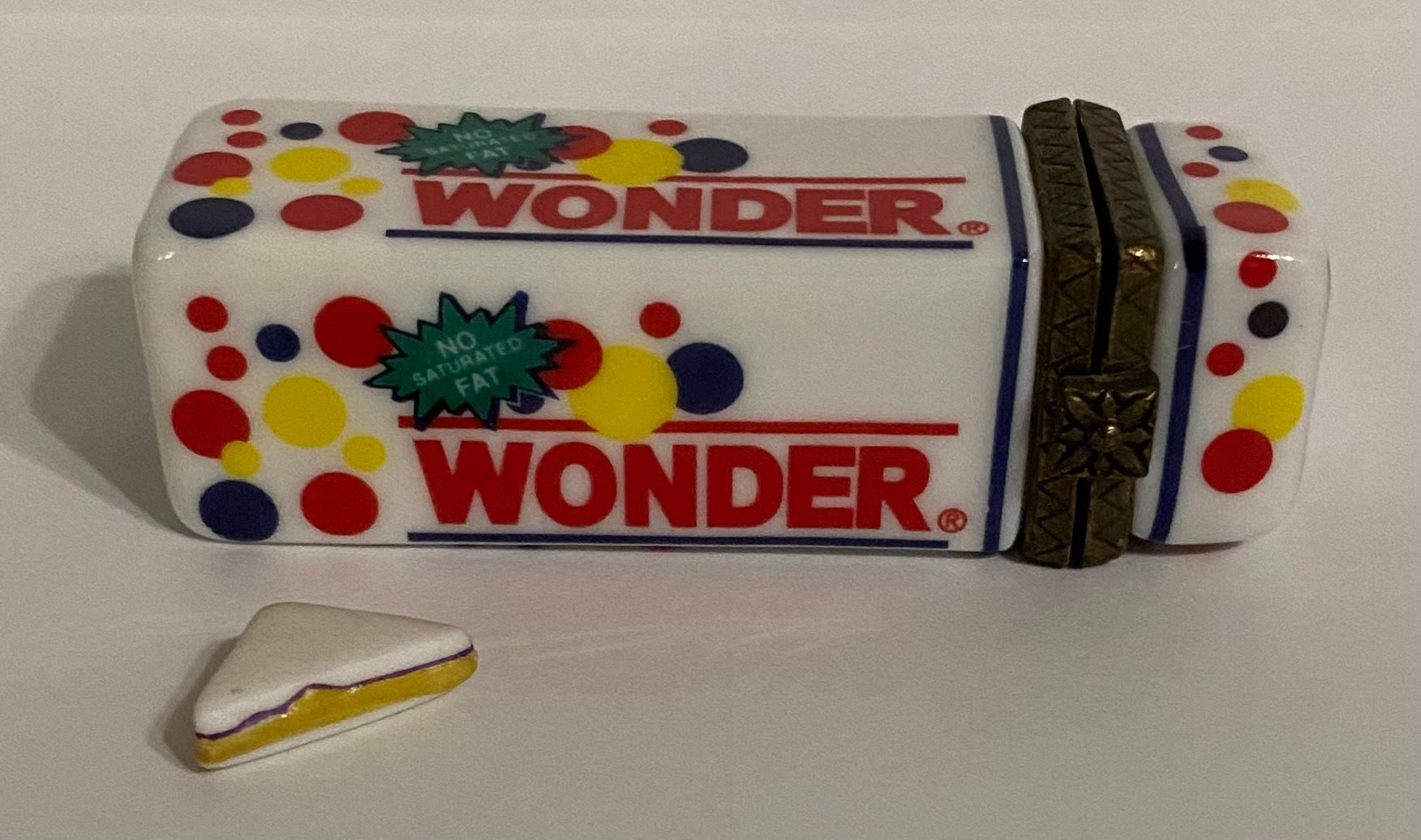 Vintage Wonder Bread Bag Clip White - original Mini Loaf Design