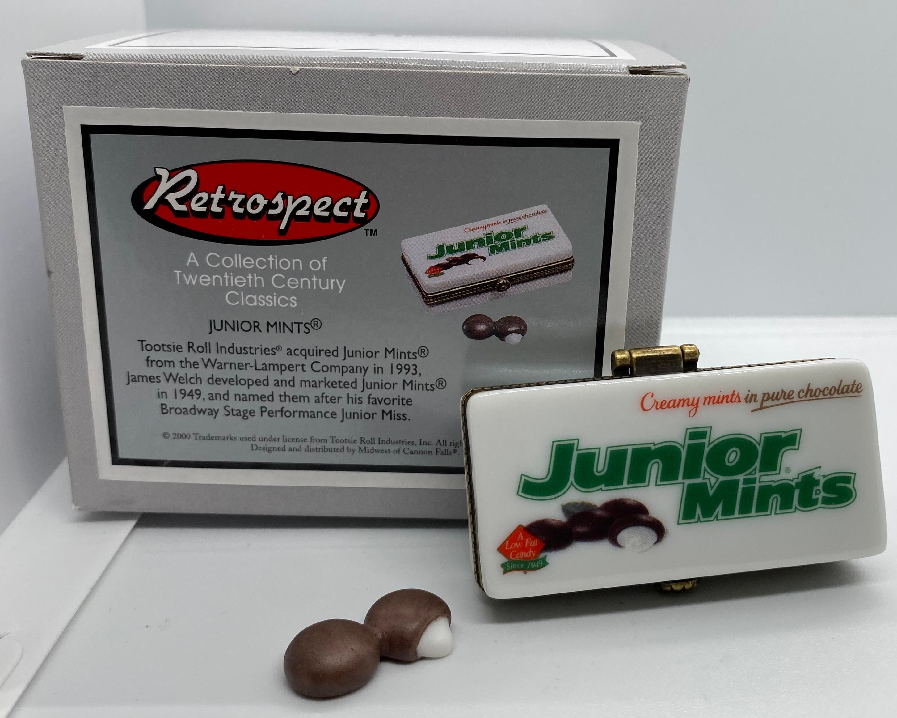 mint様オーダー^ ^ Junior Mints Candy With Oozing Mint Trinket Porcelain Hinged Box