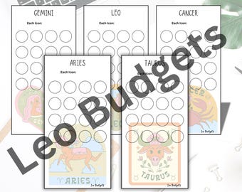 DIGITAL I 12-delige Zodiac Mini Monday Saving Challenge-bundel I A6