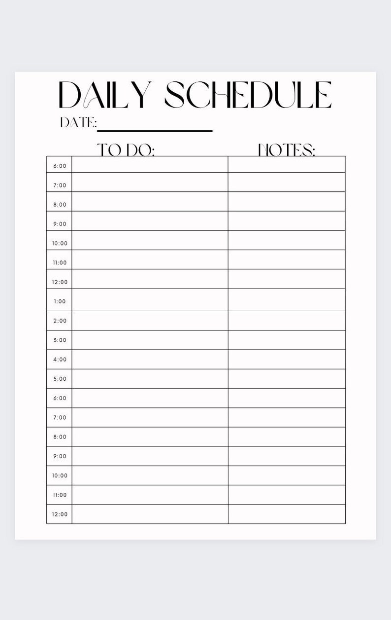 Daily Schedule - Etsy