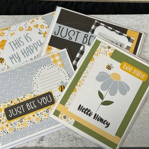 Bee Happy Friendship Cards. Set of 4 notecards {Bee set#2}