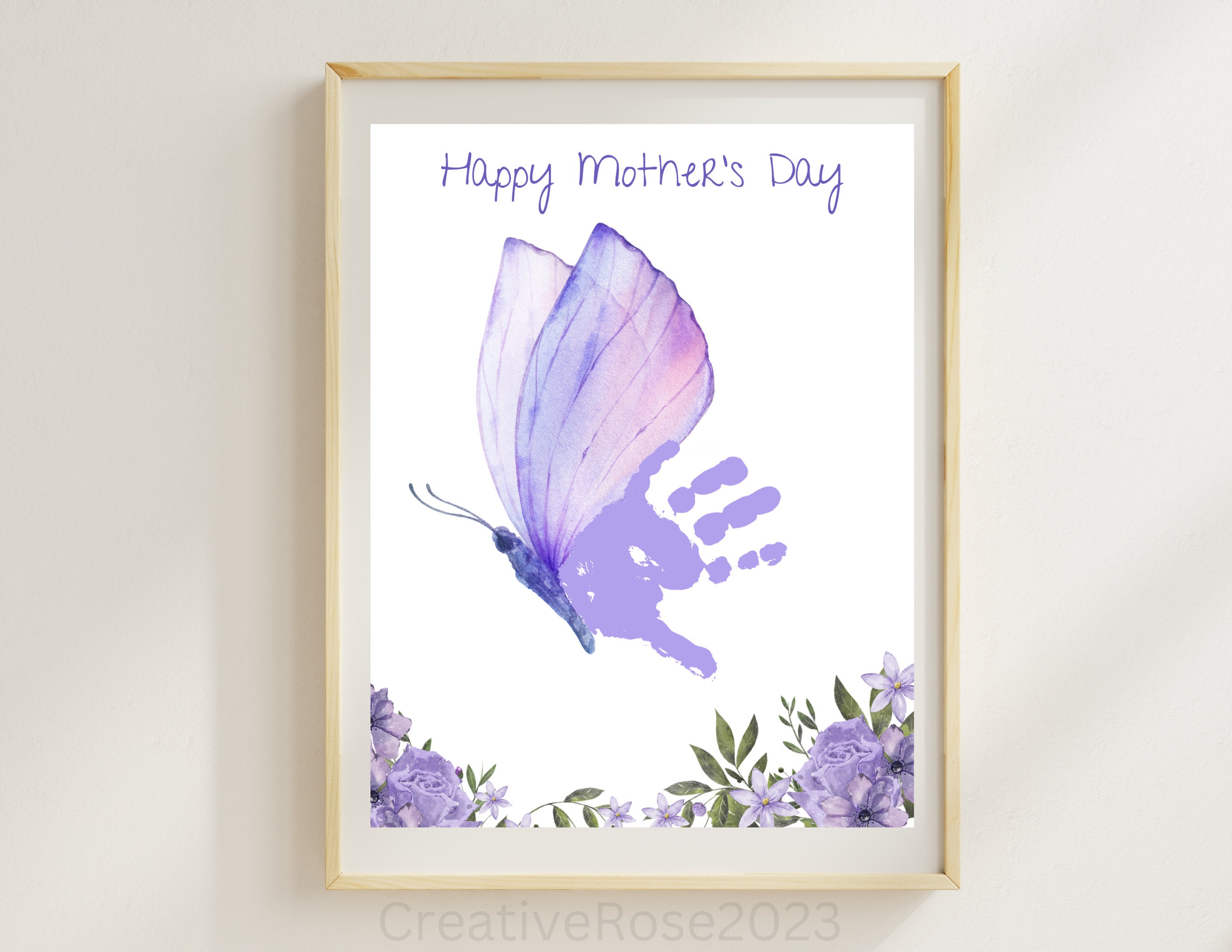 Mother's Day Handprint Art Printable Card to Gift Mommy From Baby ...