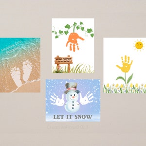 Nursery Wall Art Decor | Handprint Art | First Time Mom Gift | Baby Keepsake Book | Summer Activity, Fall Craft, Winter, and Spring Floral