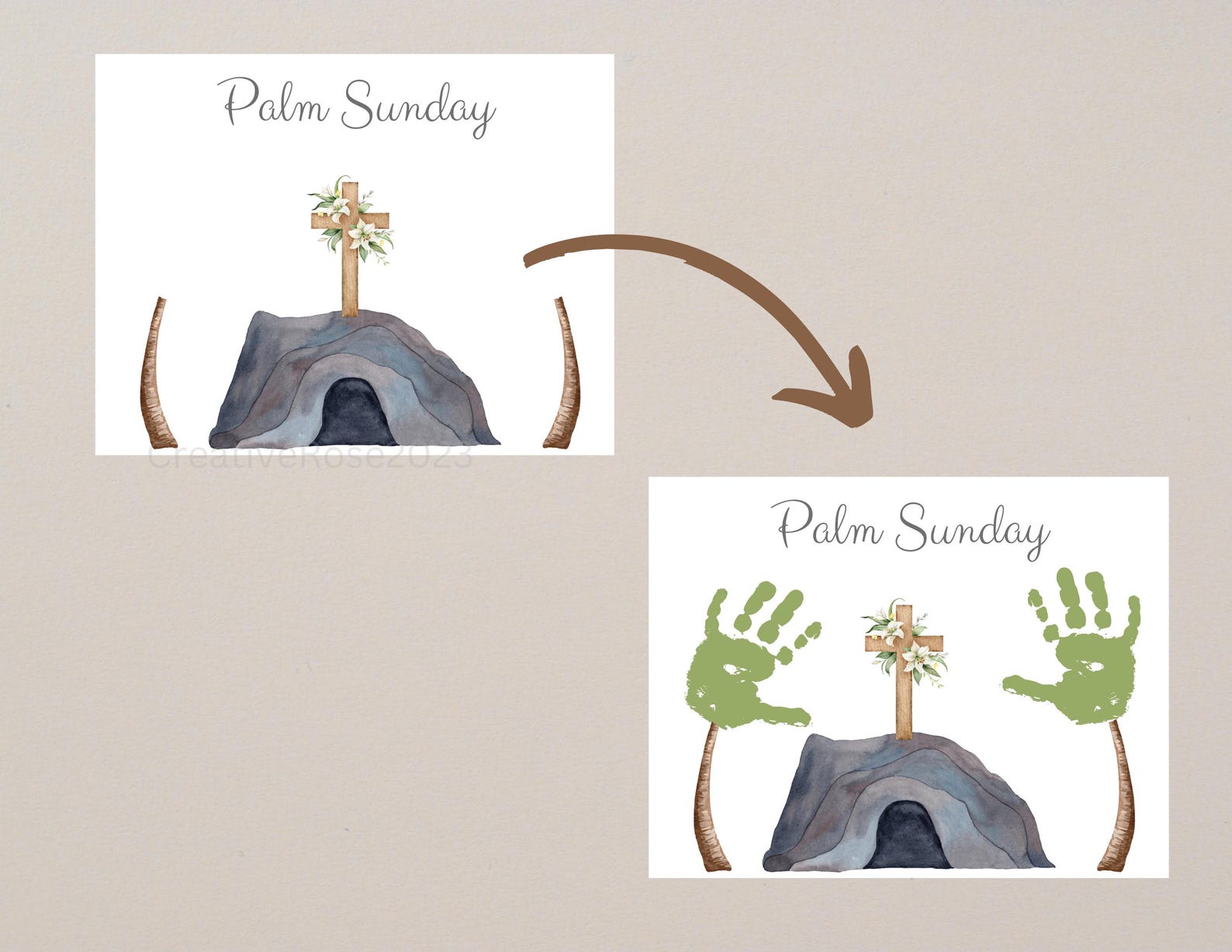 Palm Sunday Craft Printable Handprint Art | Holy Week Craft | He is ...