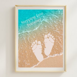 Footprints In The Sand Wall Art | Baby Footprint Art | Nursery Decor Neutral | Baby Room Art | Beach Baby Room Decor