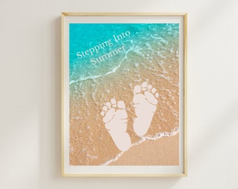 砂の足跡ウォールアート | 赤ちゃんの足跡アート | 保育室の