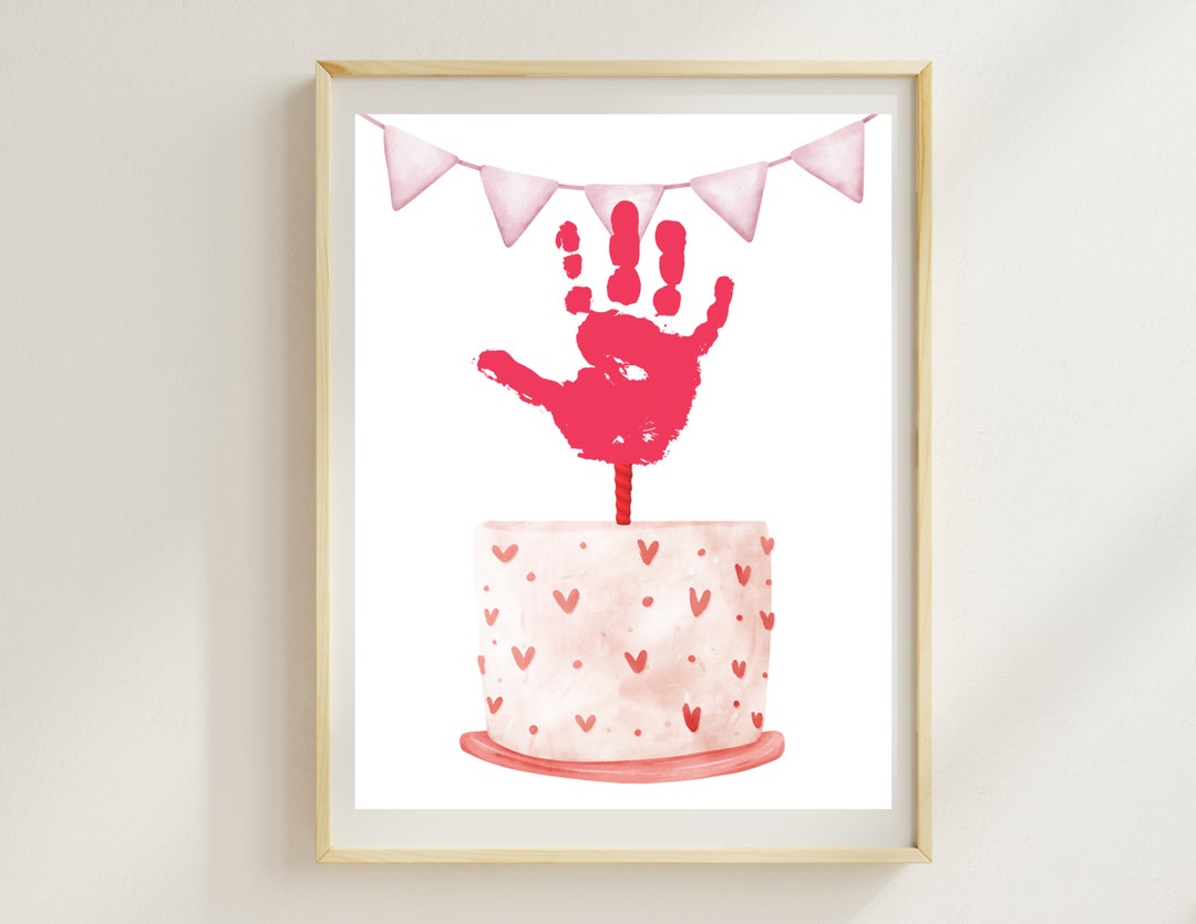 Happy Birthday Handprint Art Craft Printable Template Card - Etsy