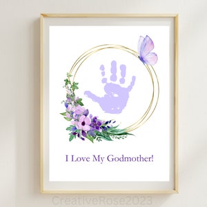 Patin Geschenk von Patenkind Printable | Patin Vorschlag Box Handprint Art | Patengeschenk