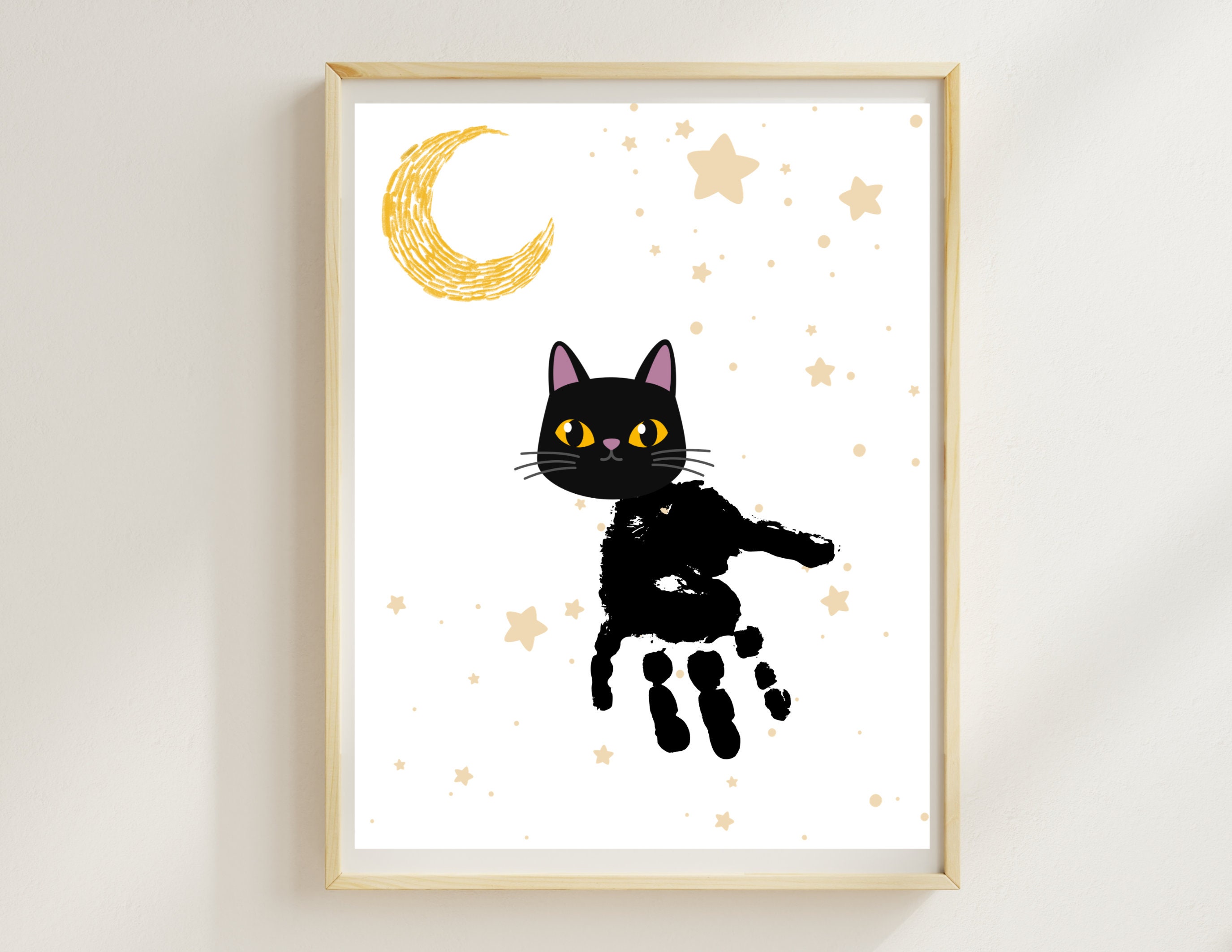 DIY Cat Animal Handprint Footprint Art Craft Printable Template for…