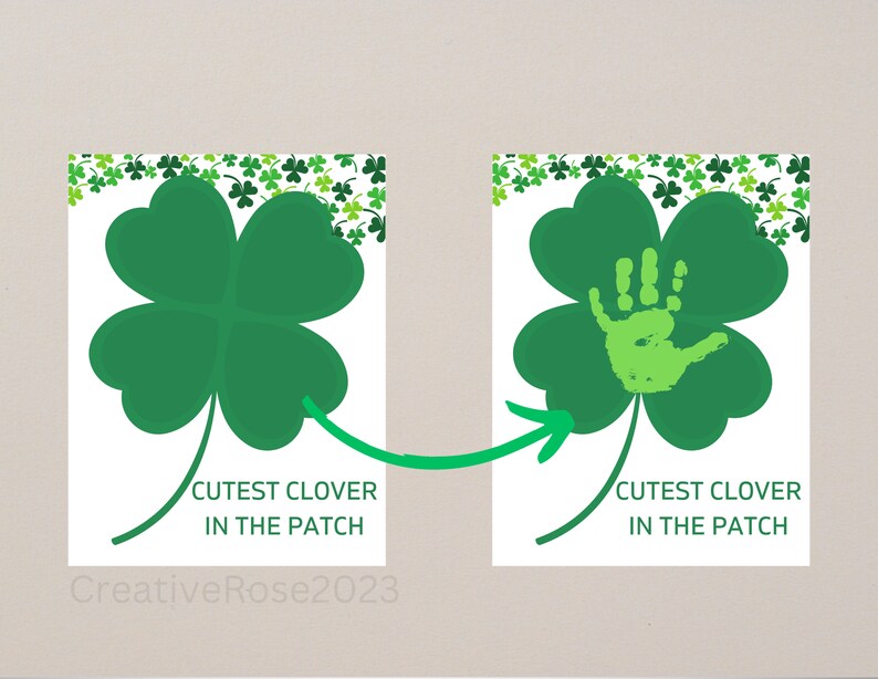 Cutest Clover in the Patch Handprint Art Painting Craft Printable ...