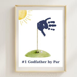 Regalo de propuesta de padrino para imprimir / Arte con huella de mano para imprimir en golf / Regalo para padrino de Godchild / Ideas para regalos para padrino de Godchild
