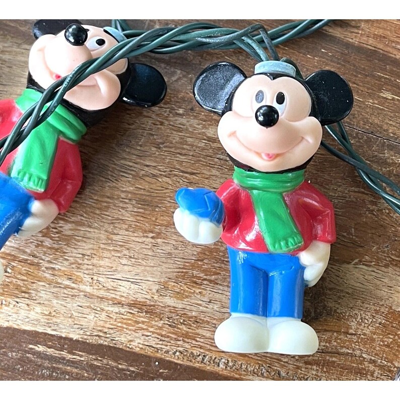 2 Disney Mickey Donald Goofy Christmas String Lights Vintage Sets