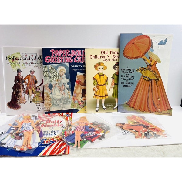 Vintage Paper Doll Book Lot Uncut & Cut~Meehan~Rosamond~Queen Holden Collection+