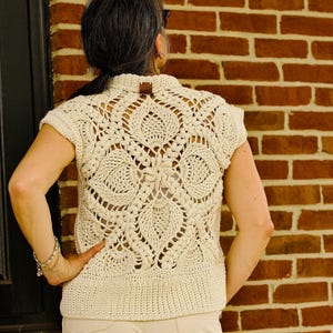 Handmade Crochet Cotton Vest: Boho Openwork Festival Top