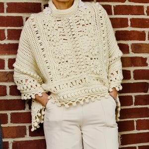 Crochet Handmade Poncho – Cozy Textured Boho Style