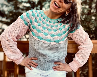 Women Crochet Handcrafted Cotton Sweater