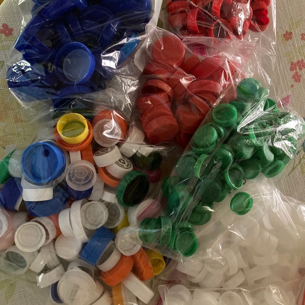 Bottle Caps Plastic Assorted Colors and Sizes