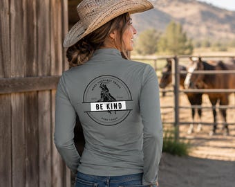 Be Kind Rope Tough logo Breakaway Roper Quarter-Zip Pullover | Western Riding Half Zip